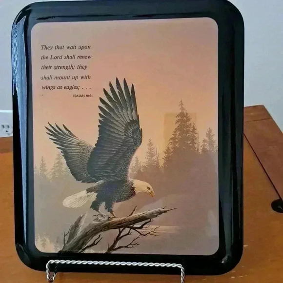 Frame EAGLE GLOSSY WOOD WITH ISAIAH 40:31 SCRIPTURE BY KIRKWOOD DECOR - Picture 2 of 5